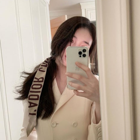 【수지】 DIOR 디올 오블리크 트윌리 버건디 미차 스카프 ▶매장-32만원◀