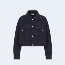 디올 아마릴리스 딥 블루 코튼 데님 크롭 자켓