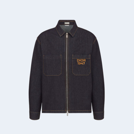 디올 블루 코튼 데님 자켓